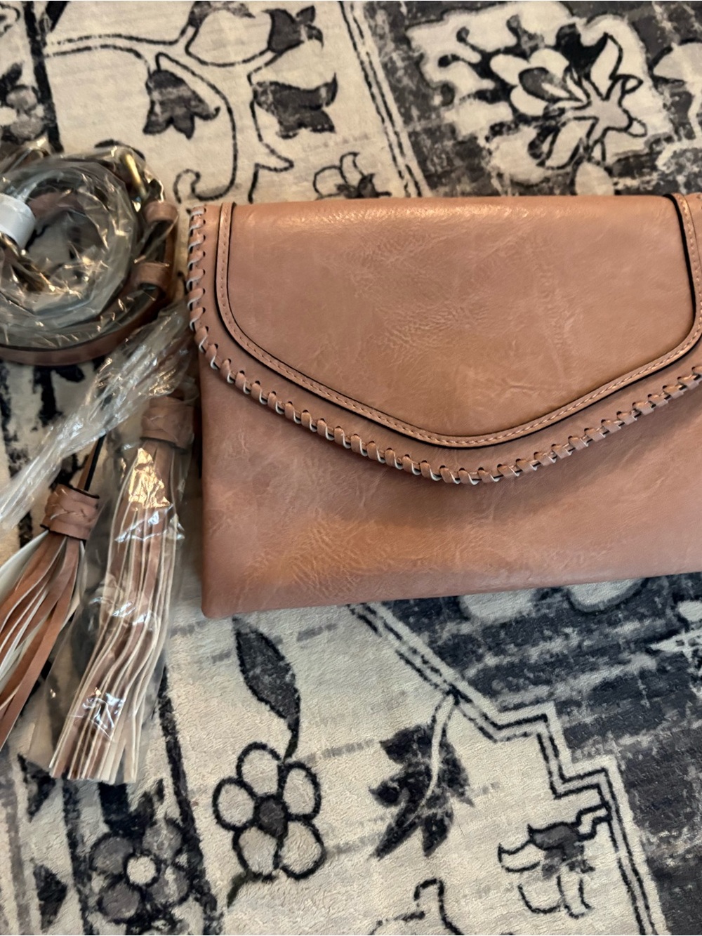 Jen & Co Women's Crossbody Clutch Bag - Blush Brown